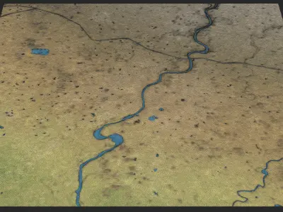 Ahmedabad - Topography Terrain Low-poly 3D model