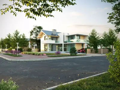 2 Story Modern Style House 3D model