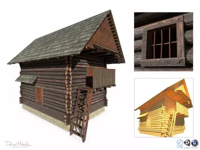 Warehouse Building - Slav Architecture Low-poly 3D model