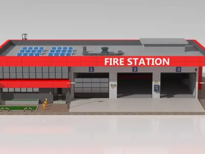 Fire Station 3D model