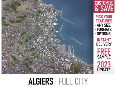 Algiers - 3D City Model Low-poly 3D model