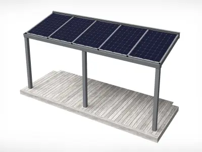 Solar terrace roof 3D model