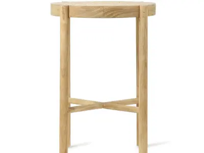 3 samples of Bodeco wooden rattan chair 3D model