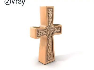 Celtic Cross Detailed Knotwork Stone model pack Low-poly 3D model