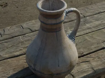 Ceramic jug Low-poly 3D model