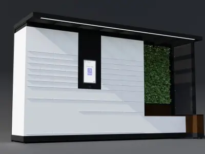 Parcel Locker Bus Stop 3D model