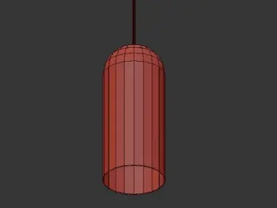 Finer three wooden pendant lights with clear glass shade 3D model