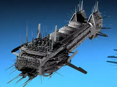 Porcupine spaceship 3D model