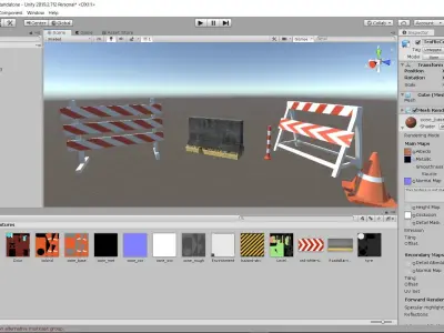 Large Wooden Barricade Low-poly 3D model