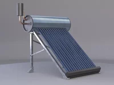 Solar Water Heating Panel Low-poly 3D model