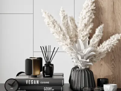 Hallway modern bathroom with walls and wooden panels 3D model