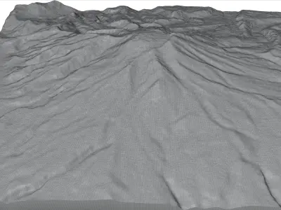 Calbuco volcano 3d model terrain Low-poly 3D model