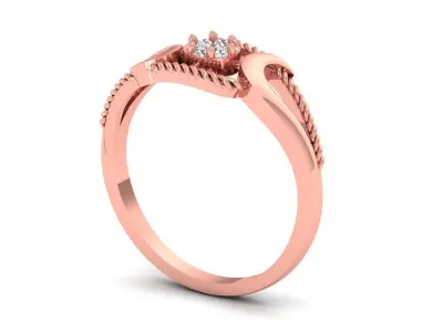 Solitaire Wedding Engagement Women Rings Light Weight Ring 3D print model