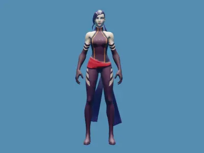 Fortnite Psylocke Low-poly 3D model