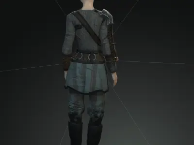 Steampunk rigged character Low-poly 3D model