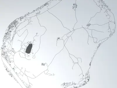 Nauru Road Network and Buildings 3D model