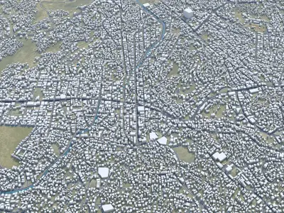 Taiz Yemen 25km Low-poly 3D model