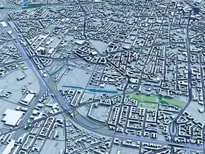 Berlin with Terrain 3D model