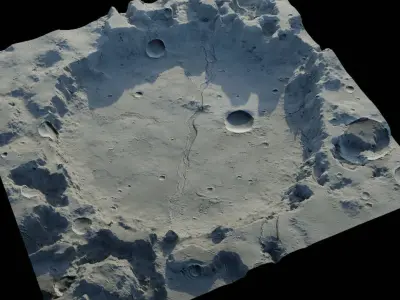 Landscape crater Low-poly 3D model