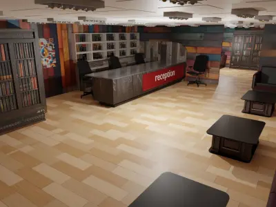 Reception Interior Low-poly 3D model