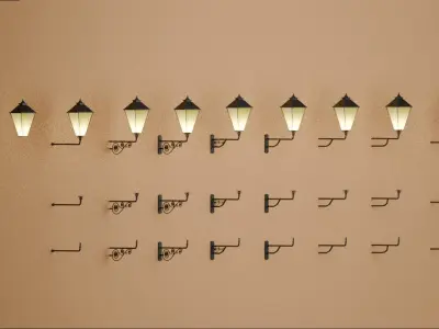 Vintage street lamps Free 3D model