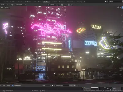 cyberpunk city 3D model