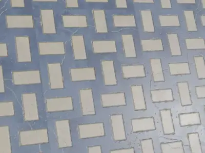 Blue and White Basketweave Geometric Tiles PBR Seamless Texture