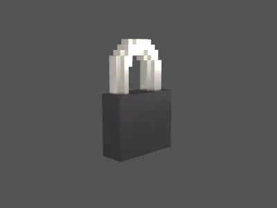 Voxel Lock v1 002 Low-poly 3D model