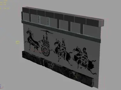 Game Underground - palace - walls 02 3D model
