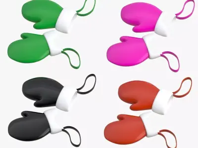 christmas hand gloves Collection  3D Model Pack