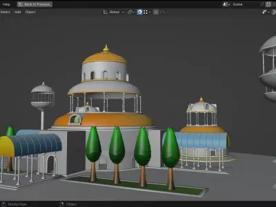 Low Poly Dragonball - Kami Lookout and Kame House Pack Low-poly 3D model