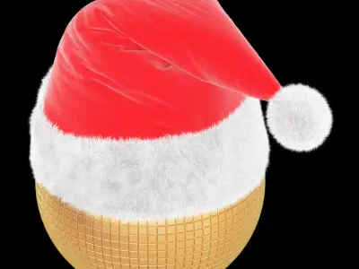 Christmas toy in a Santa Claus hat 2 3D model