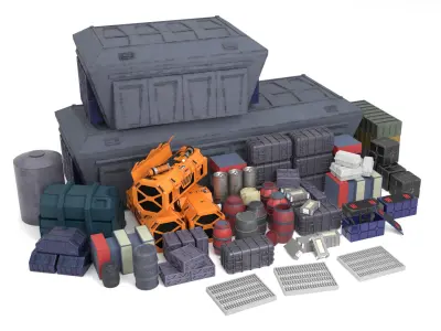 Imperial Crates and boxes Collection 1-18 scale Kenner Hasbro  3D Model Pack