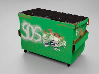 Trash Bin Free low-poly 3D model shop