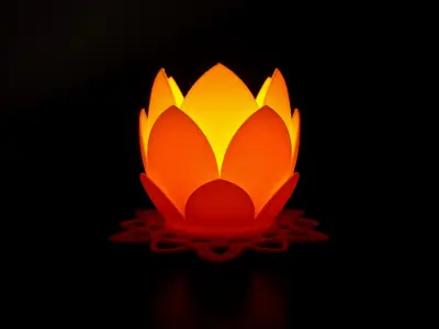 Lotus Flower Tea Light Holder 3D print model
