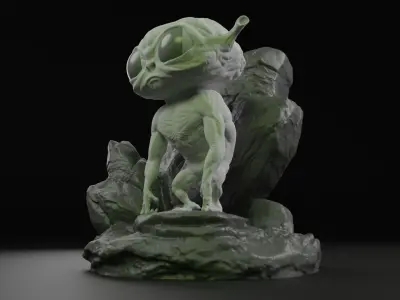 alien Dwarf Low-poly 3D model