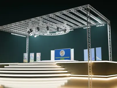 Modern Stage LED Lighting 3D Model Stage truss Low-poly 3D model