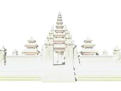 Balinese Temple Complex Low-poly 3D model