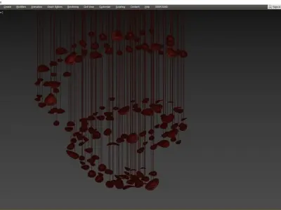 Chandelier drop Low-poly 3D model