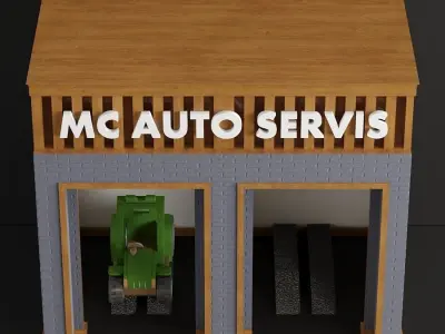 Children playhouse MC Avto Servis for kids 3D model