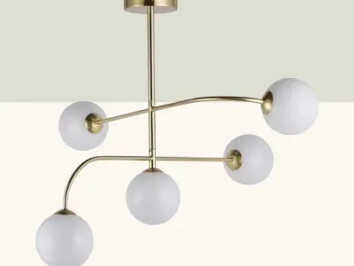 Aaliyah 5 - Light 80cm Semi Flush Mount 3D model