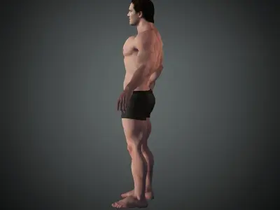 karakter man in underwear 3D model