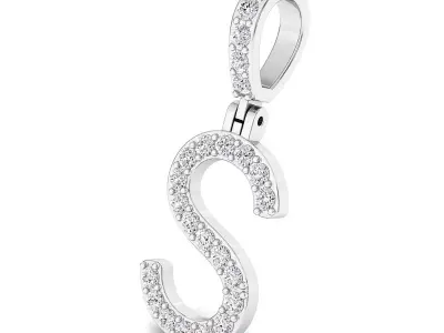 Alphabet S-letter single row pendant 3D print model