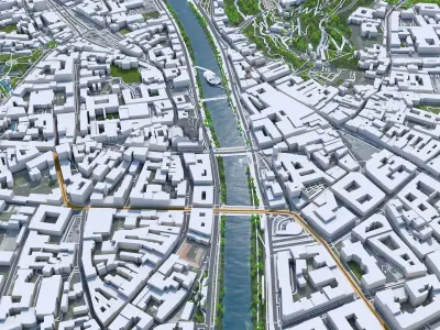 Graz Downtown Austria Low-poly 3D model