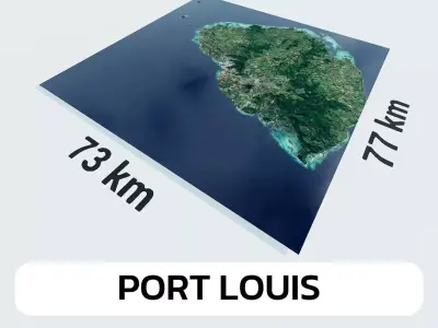 Port Louis Mauritius City Landscape 3D Model 3D model