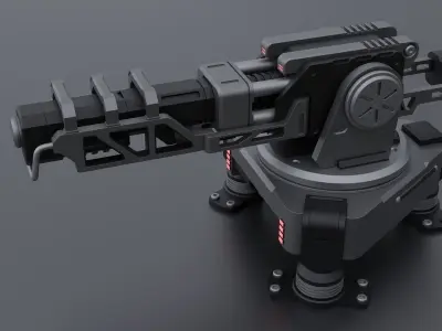 Sci-fi Turret - Cannon 3D model