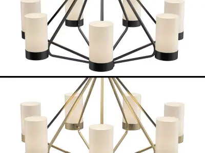 Elevate Collection 7 light Brushed Bronze Chandelier  3D model
