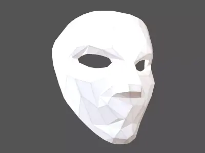 Styled Cosplay Mask V2 003 Low-poly 3D model