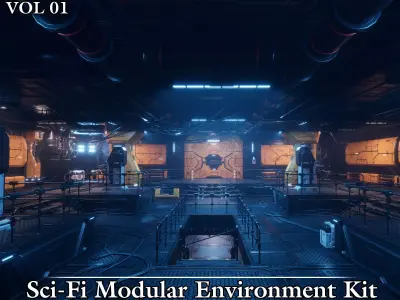 Sci-Fi Modular Environment Kit VOL01 Low-poly 3D model