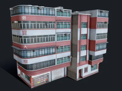 Chinese Building Lok Po Low-poly 3D model